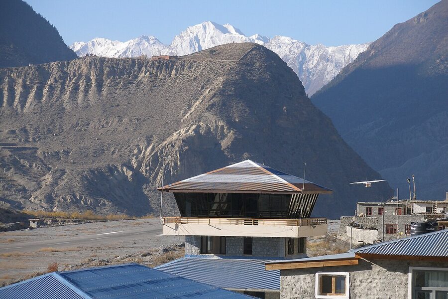 Jomsom Airport in the Kali Gandaki valley on the Annapurna Circuit