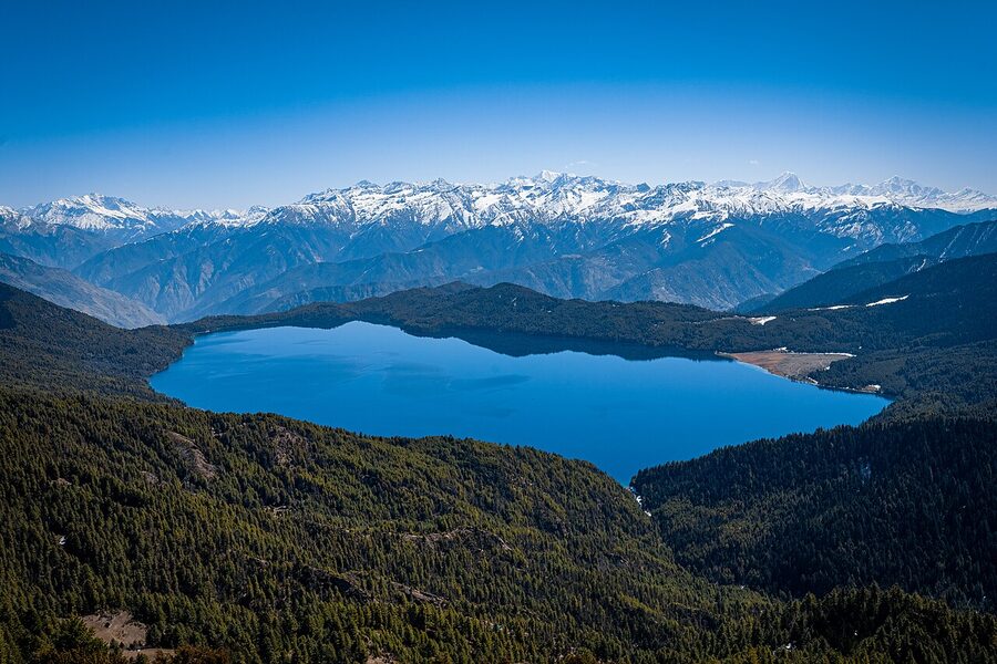 Rara Lake with Kanjirowa mountain range in the background